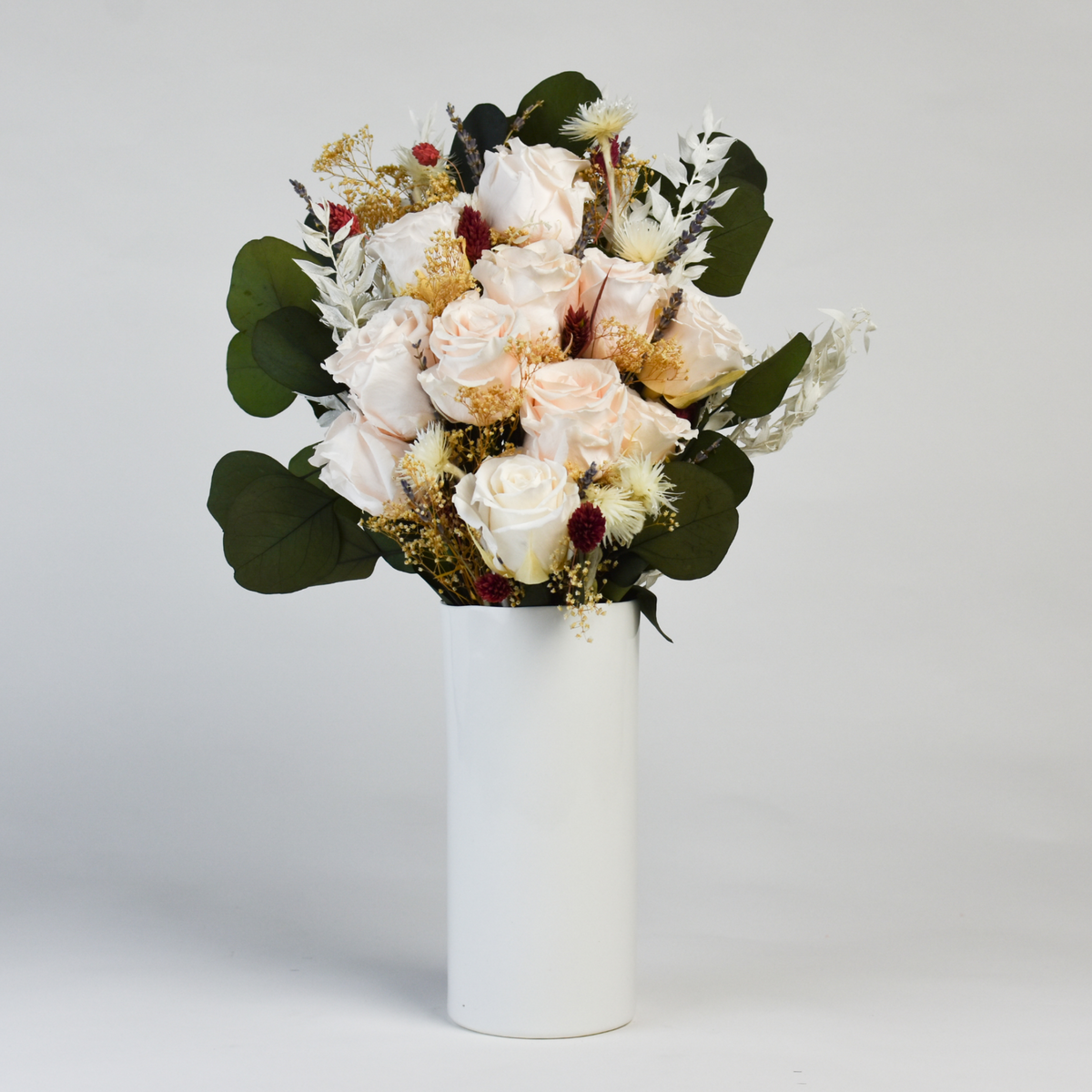 Gorgeous Single White Everlasting Rose Arrangement / Preserved
