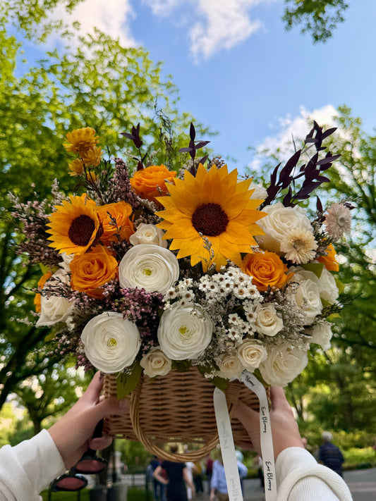 The Orchard Autumn Basket with Forever Sunflowers
