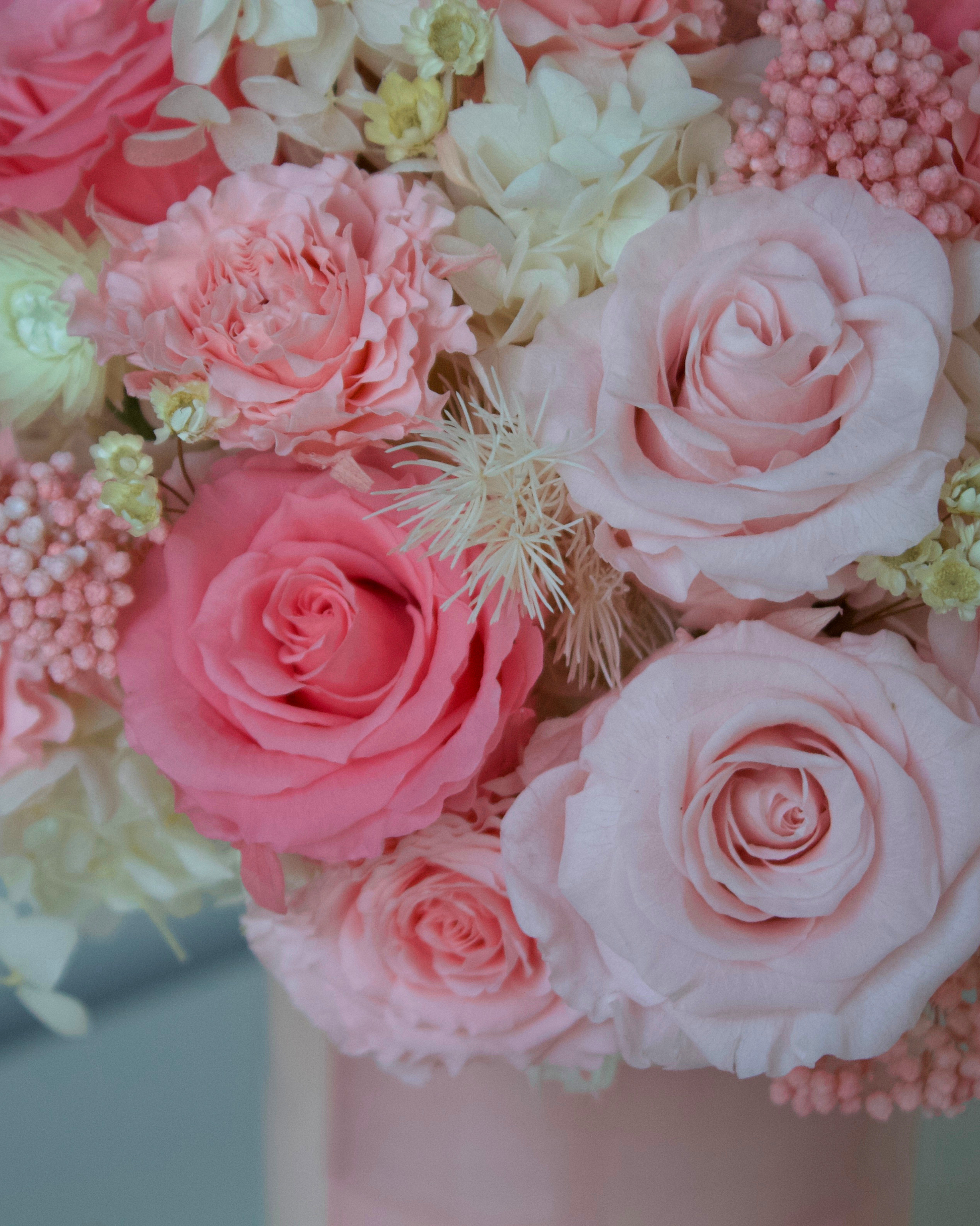 The Sugar Rush by Eos Blooms: preserved pink roses and pastels for forever-lasting beauty.