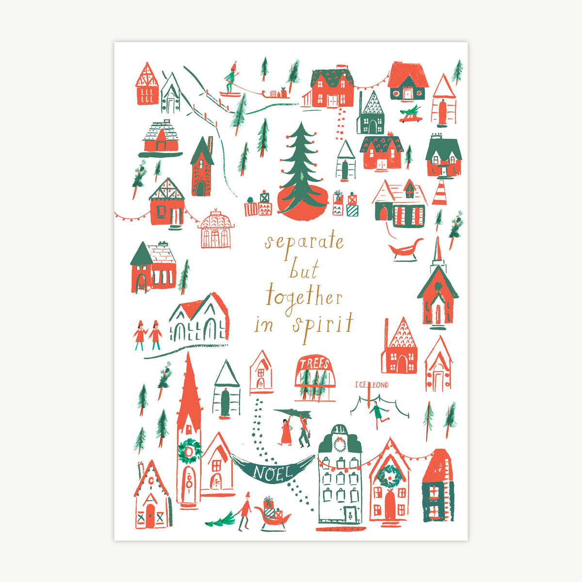 Eos Blooms Hand-Illustrated Greeting Cards: villages apart, together in spirit.