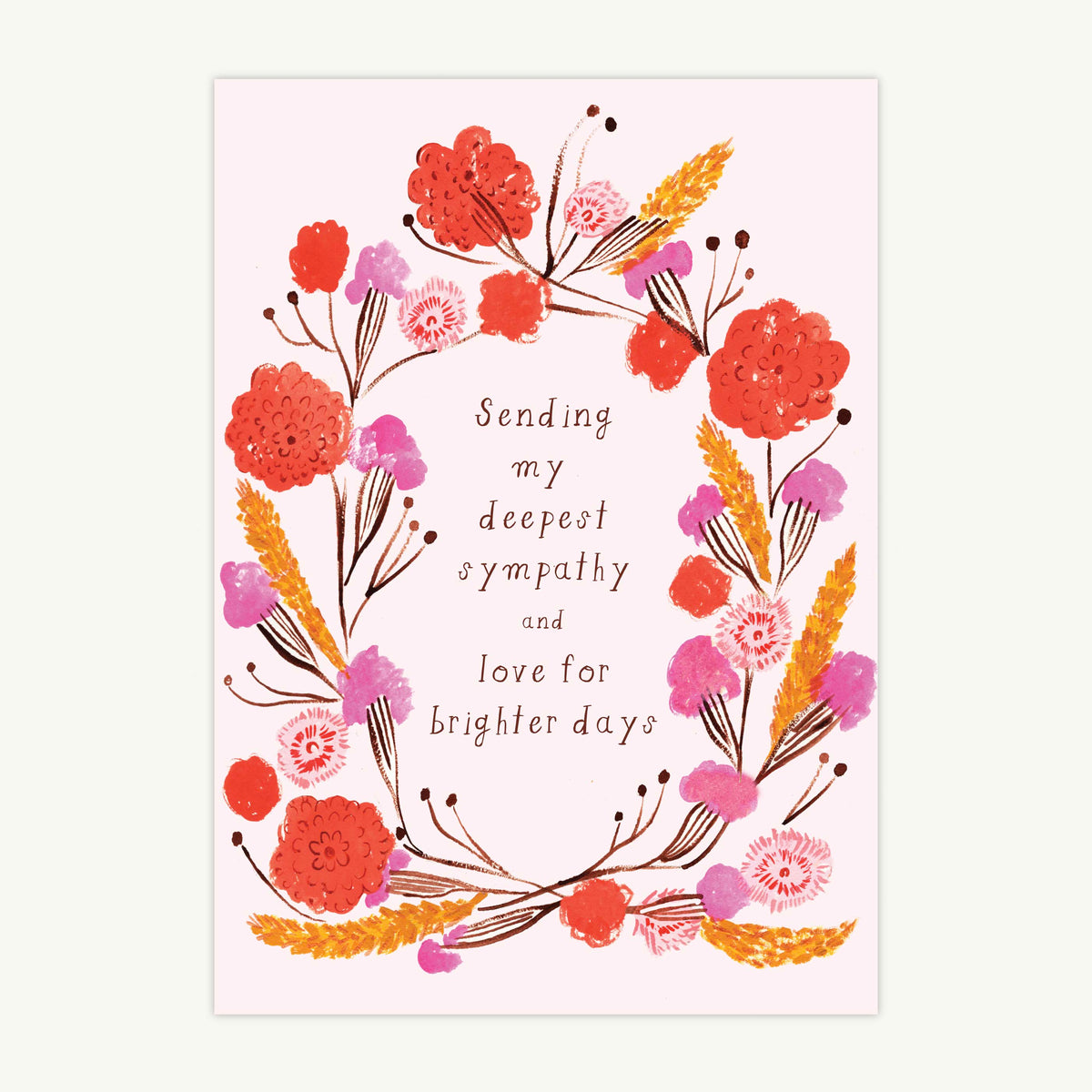 Floral wreath Hand-Illustrated Greeting Card from Eos Blooms.